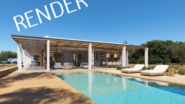 Terreno edificabile a Formentera di 20.460 m² con vista mare e progetto approvato per costruire villa di lusso con piscina, in zona 